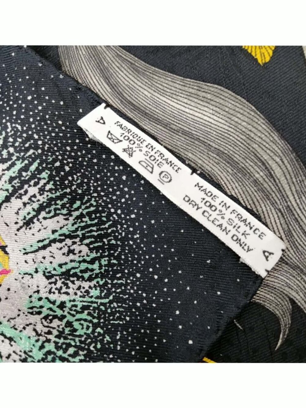 Authentic Hermès Silk Scarf Black Multicolor Equestrian Print - Picture 9 of 10